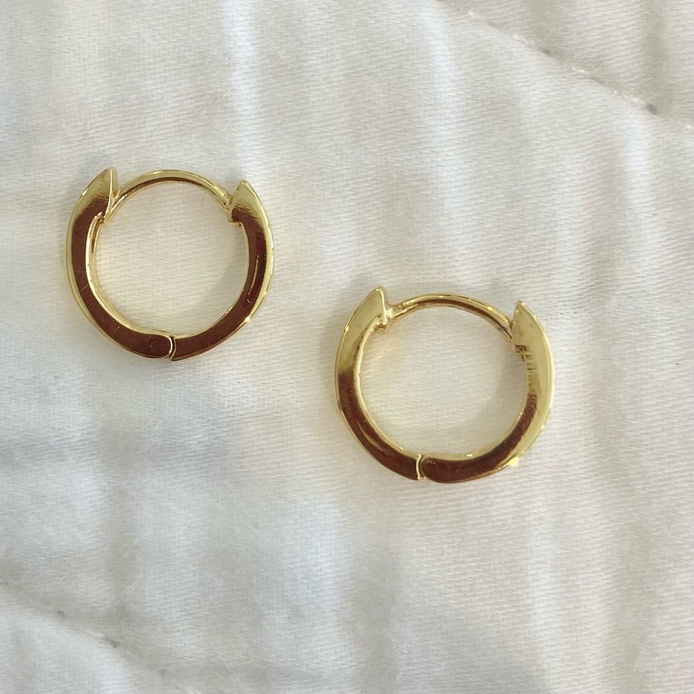 Madewell Gold Huggie Hoop Earrings Gold-plate over Sterling
